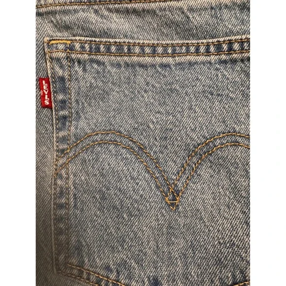 Levis Premium Wedgie Straight Jeans Light Wash High Rise Button Fly W28 L26 - Picture 6 of 8